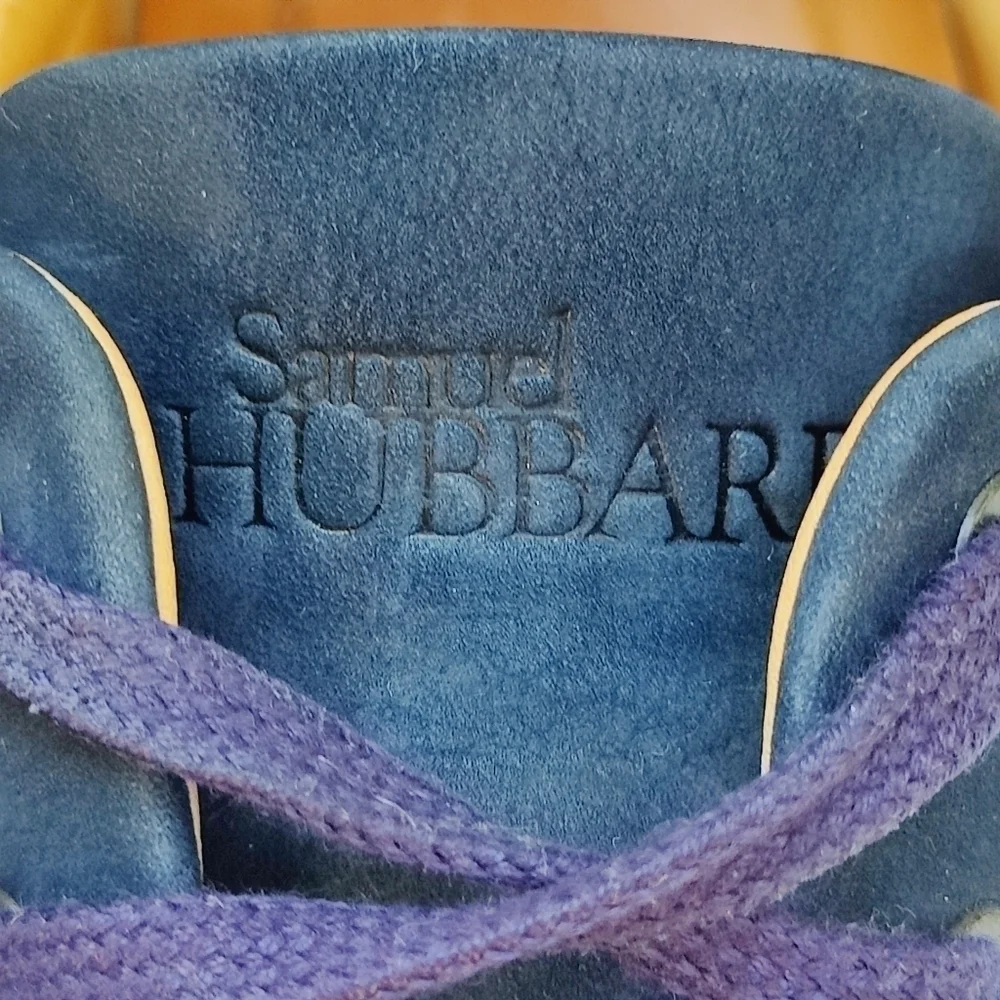 Samuel Hubbard Mens Oxford  Blue Nubuck Leather Laceup VIBRAM Sole Shoes Sz 10.5
